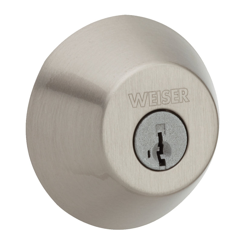 Weiser GD9471 X26D SMT M Deadbolt, 2 Grade, Satin Chrome, 2-3/8 to 2-3/4 in Backset, 1-3/8 to 1-3/4 in Thick Door