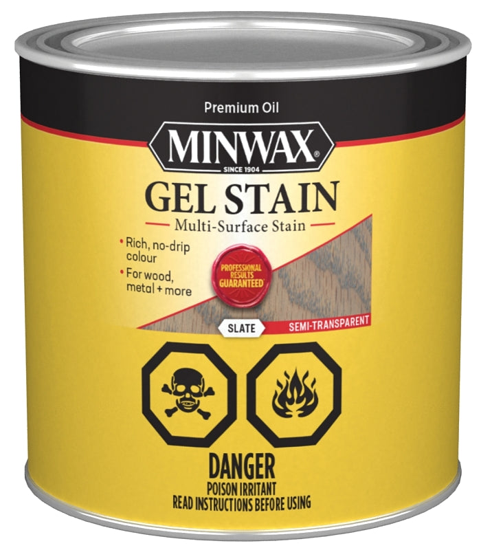Minwax CM2161204 Gel Stain, Slate, Liquid, 0.5 pt