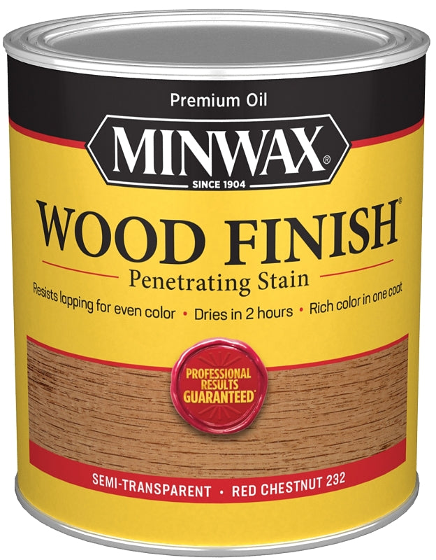 Minwax Wood Finish 700464444 Wood Stain, Red Chestnut, Liquid, 1 qt, Can