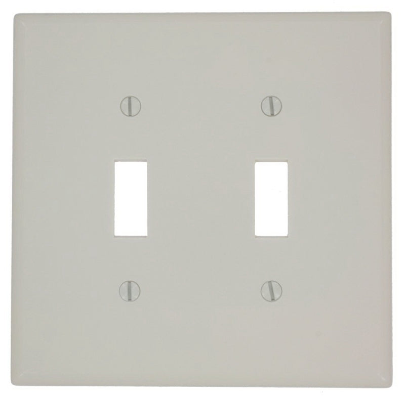Leviton 80509-T Wallplate, 4-7/8 in L, 4.94 in W, 2 -Gang, Plastic, Light Almond