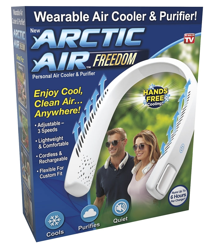 Arctic Air AAFR-MC12/4 Wearable Air Cooler and Purifier, 3.7 V, 3-Speed, 1 cfm Air, White
