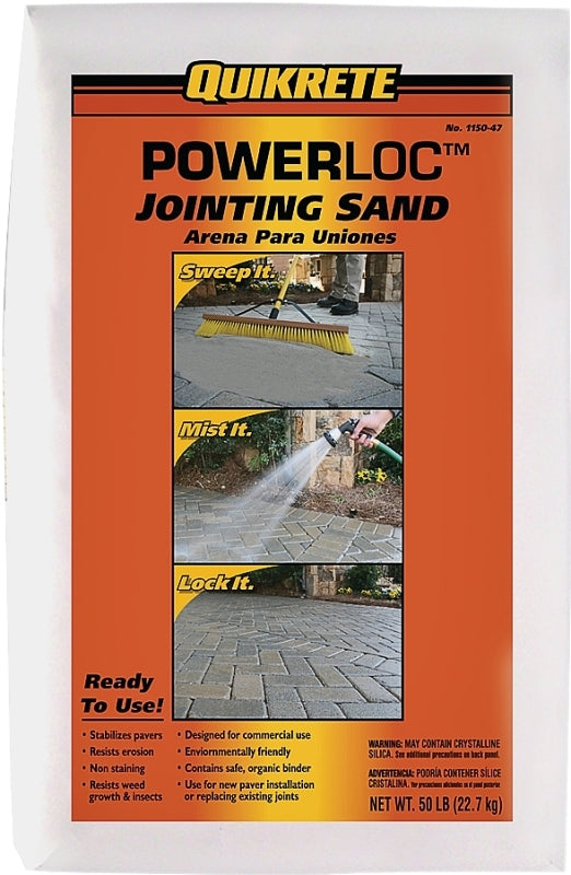 Quikrete POWERLOC 1150-47 Jointing Sand, Solid, Tan, 50 lb Bag