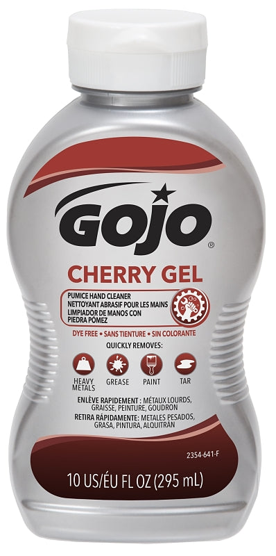 Gojo 2354-08 Hand Cleaner, Gel, Red, Cherry, 10 oz, Squeeze Bottle