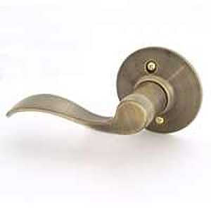 Schlage Accent Series F170 ACC 609 LH Dummy Lever, Mechanical Lock, Antique Brass, Lever Handle, Metal, Residential
