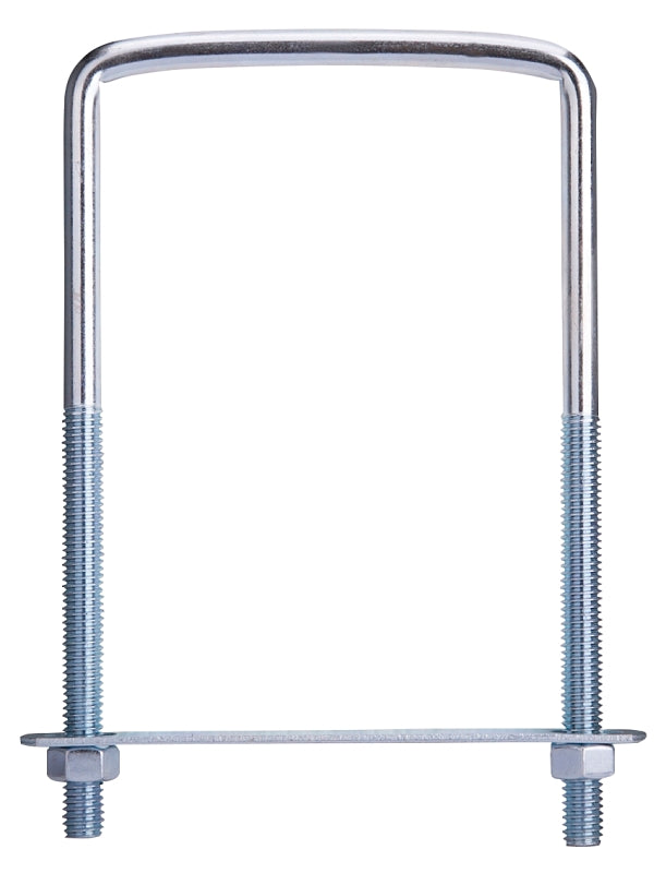 ProSource LR355 U-Bolt, 3/8 in Thread, 3-3/4 in L Thread, Steel, Zinc