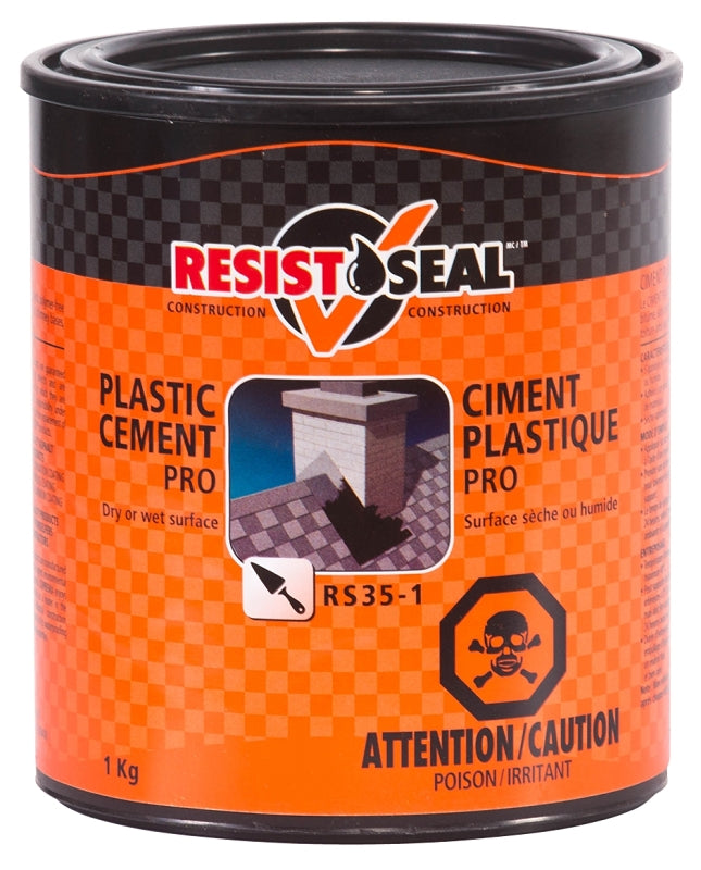 Resistoseal 53013 Pro Plastic Cement, Black, Liquid, 2.2 lb