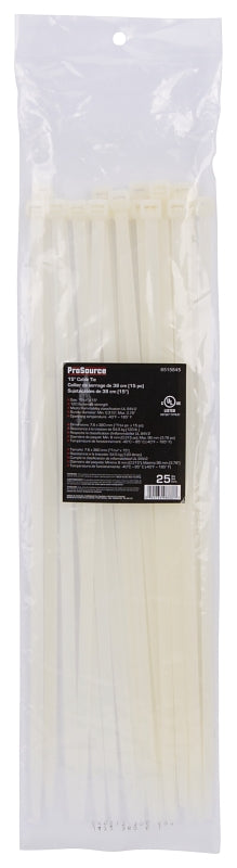 ProSource CV380-253L Cable Tie, 96 mm Max Bundle Dia, Self-Lock Locking, Nylon, Clear