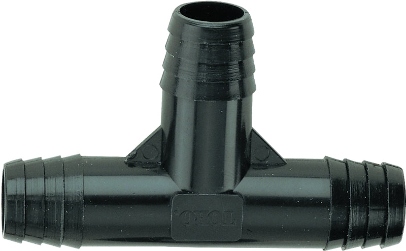 Toro 53390 Tee, 3/8 in Connection, Barb, Plastic, Black