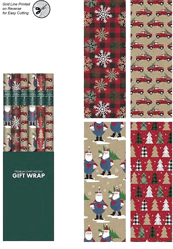 Hometown Holidays 68731 Gift Wrap Tissue, Kraft Paper, Multi-Color