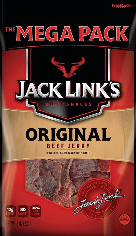 Jack Link's 10000008206 Beef Jerky, Original Flavor, 8 oz Mega