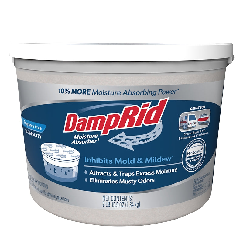 DampRid FG50FFESB Moisture Absorber, 2 lb Tub, Solid, Odorless