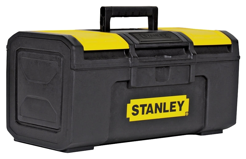STANLEY STST16410 Tool Box, 50 lb, Polypropylene, Black/Yellow, 16 in L Outside, 3-Compartment