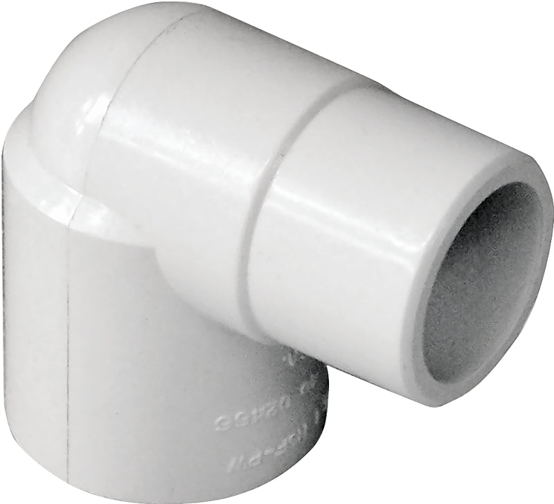 Xirtec 140 435545 Street Pipe Elbow, 3/4 in, Spigot x Socket, 90 deg Angle, PVC, White, SCH 40 Schedule