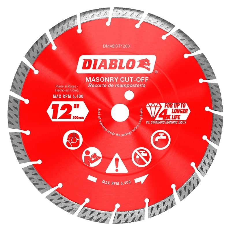 Diablo DMADST1200 Saw Blade, 12 in Dia, Segmented Rim