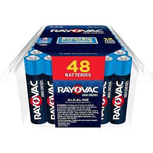 Rayovac 824-48PPK Battery, 1.5 V Battery, AAA Battery, Alkaline