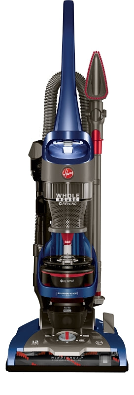 Hoover UH71250 Upright Vacuum Cleaner, HEPA Filter, 25 ft L Cord, Blue