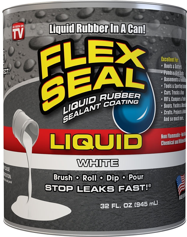 Flex Seal LFSWHTC32 Rubberized Coating, White, 32 oz, Can