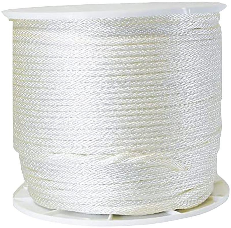 BARON 54803 Rope, 1/4 in Dia, 1000 ft L, 40 lb Working Load, Nylon/Poly, Silver/White