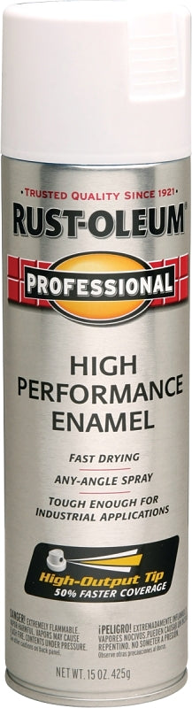 Professional 7590838 Enamel Spray Paint, Flat, White, 15 oz, Can