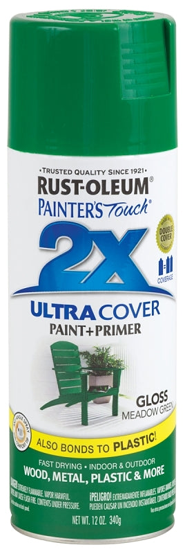 2X Ultra Cover 249100 Spray Paint, Gloss, Meadow Green, 12 oz, Can