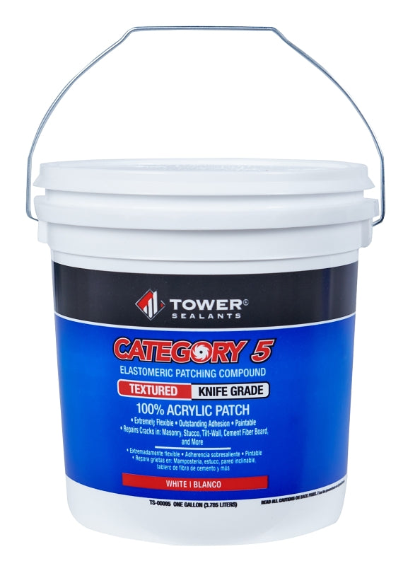 Tower Sealants CATEGORY 5 TS-00095 Knife-Grade Textured Patch, White, 1 gal