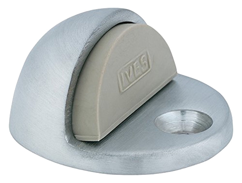 Schlage 436B15 Door Stop, 2 in Dia Base, Brass, Satin Nickel