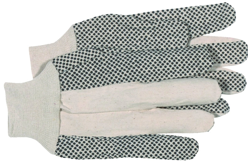 Boss 4011 Gloves, L, Continuous Thumb, PVC Coating, Black/White