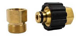 Forney 75111 Pressure Washer Connector Set, 3/8 in x M22 Connection, FNPT, Brass