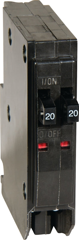Square D QO QOT2020CP Circuit Breaker, Mini, Tandem, 20 A, 1 -Pole, 120/240 V, Plug Mounting, Black