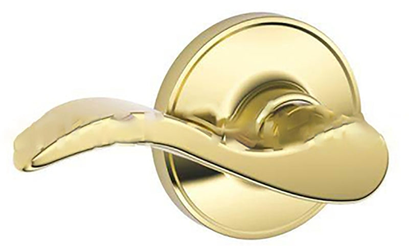 Schlage J Series J10 V SEV 605 Passage Lever, Mechanical Lock, Bright Brass, Lever Handle, Metal, Residential