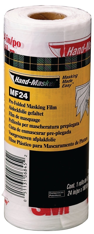 3M Hand-Masker MF24 Masking Film, 180 ft L, 24 in W, Polyethylene Backing
