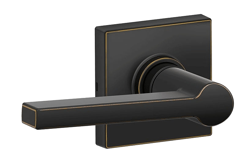 Schlage J Series J10 SOL 716 COL Passage Lever, Mechanical Lock, Aged Bronze, Lever Handle, Metal, Residential