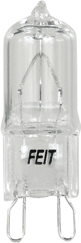 Feit Electric BPQ60/G9/CAN Halogen Bulb, 60 W, G9 Lamp Base, JCD T4 Lamp, 3000 K Color Temp, 2000 hr Average Life