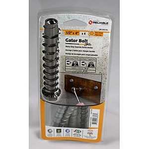 Reliable Gator Bolt XXL WABHDG383MX Wedge Concrete Anchor, 3 in L, Galvanized Steel