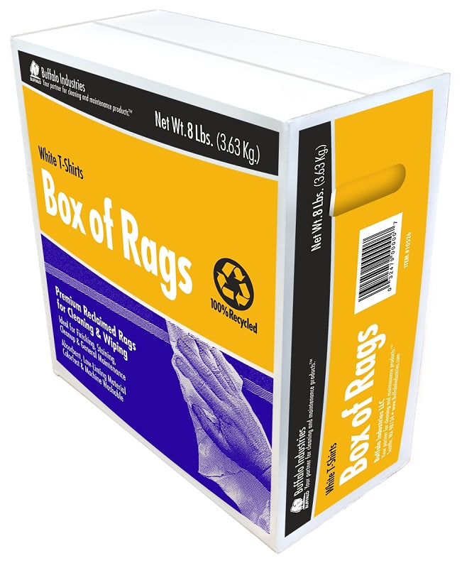 RAGS T-SHIRT RECLAIMED WHT 8LB