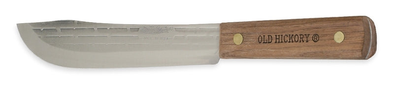 Old Hickory 7-7 Butcher Knife, 1095 Carbon Steel Blade, Hardwood Handle, Brown Handle