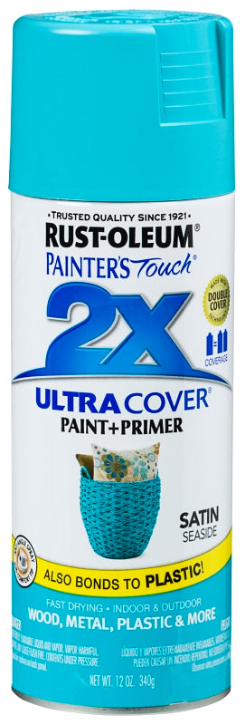 2X Ultra Cover 334095 Spray Paint, Satin, Seaside, 12 oz, Can