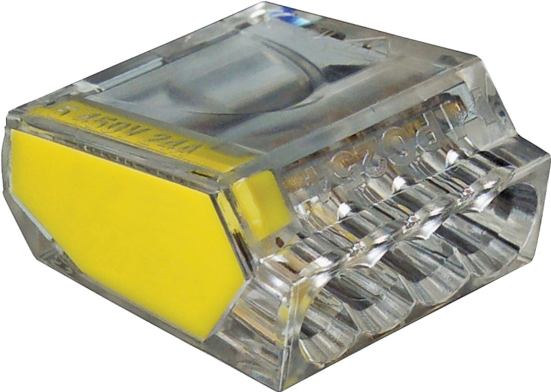GB PushGard 10-PC4 Wire Connector, 12 to 22 AWG Wire, Copper Contact, Polycarbonate Housing Material, Yellow