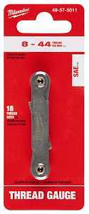 Milwaukee 49-57-5011 SAE Thread Gauge, 18-Leaf, 8 to 44 TPI/Pitch, HSS