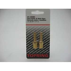 Topring 41.550C Hose to Pipe Splicer, 1/4 in, Barb x MNPT, Brass, Nickel