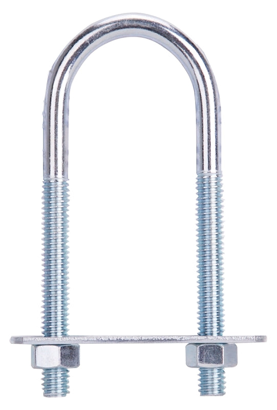 ProSource LR344 U-Bolt, 5/16 in Thread, 2-3/8 in L Thread, Steel, Zinc