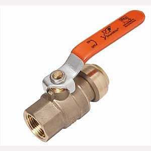 SharkBite 22186LFCA Ball Valve, 3/4 in Connection, SB x FNPT, 200 psi Pressure, Brass Body