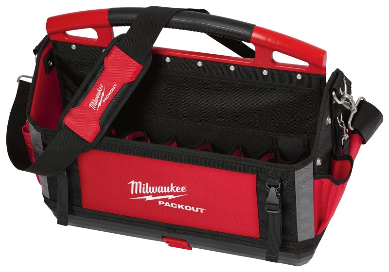 Milwaukee PACKOUT 48-22-8320 Tool Tote, 20 in W, 11 in D, 17 in H, 32-Pocket, Polyester, Red