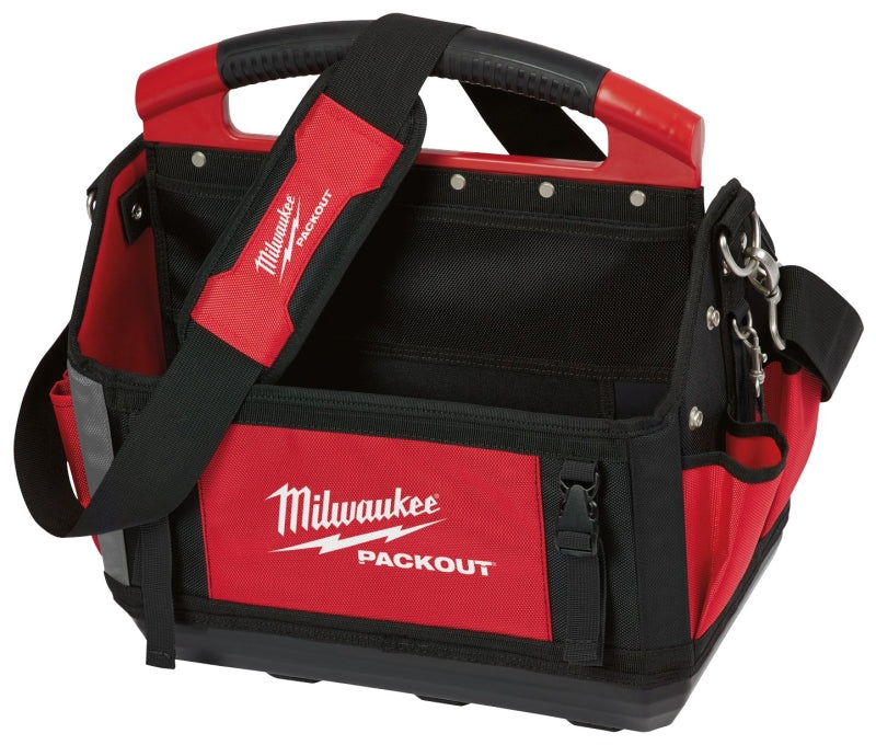 Milwaukee PACKOUT 48-22-8315 Tool Tote, 15 in W, 11 in D, 17 in H, 32-Pocket, Polyester, Red
