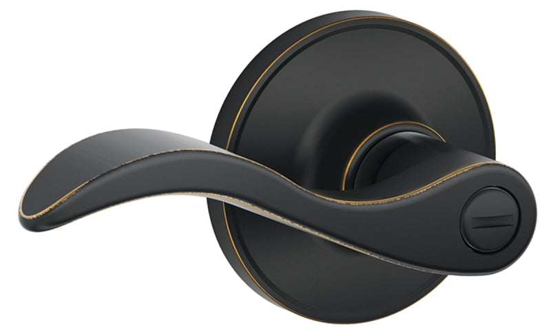 Schlage J Series J40SEV716 Privacy Lever, Mechanical Lock, Aged Bronze, Lever Handle, Metal, Residential, Grade 3 Grade