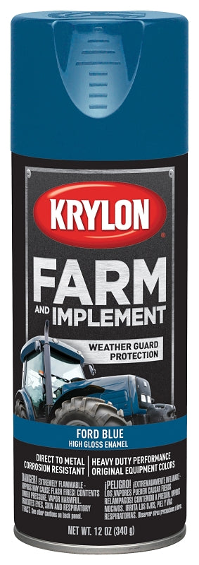 Krylon K01936000 Farm Equipment Spray, High-Gloss, Ford Blue, 12 oz