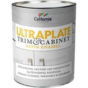 California Paints 52911-4-E Cabinet/Door and Trim Paint, Water Base, Satin Sheen, White, 1 qt, Can