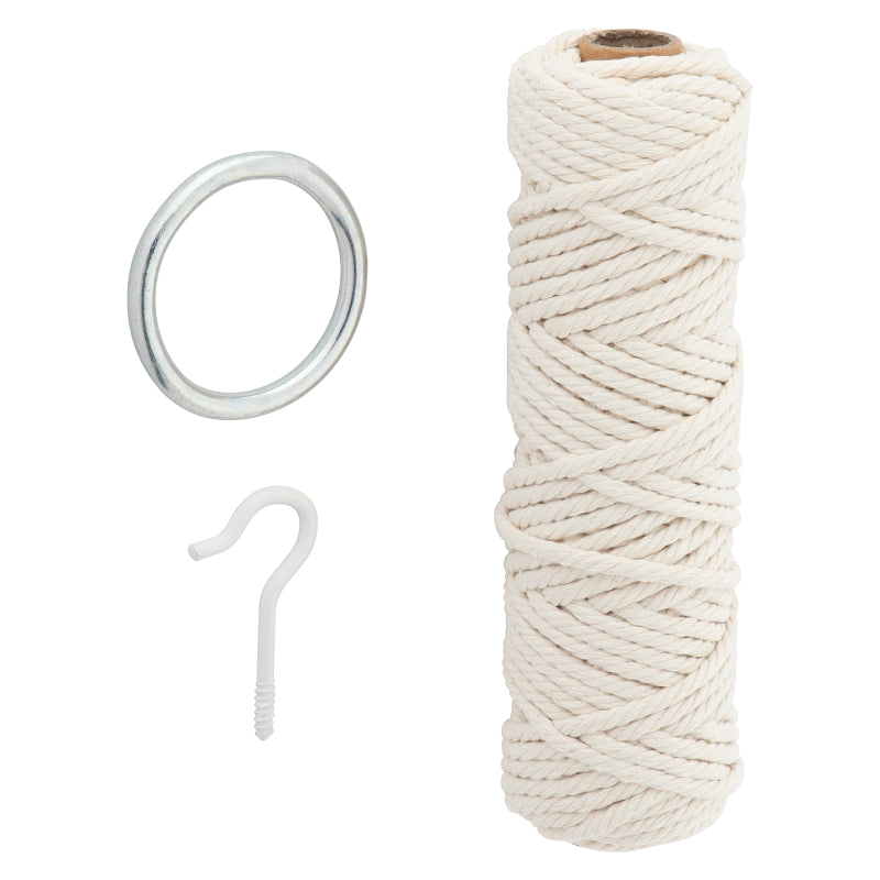 National Hardware N900-013 Plant Hanger Hardware Kit, Cotton/Dacron/Fiber/Steel, Natural/White