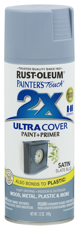 2X Ultra Cover 249066 Spray Paint, Satin, Slate Blue, 12 oz, Can