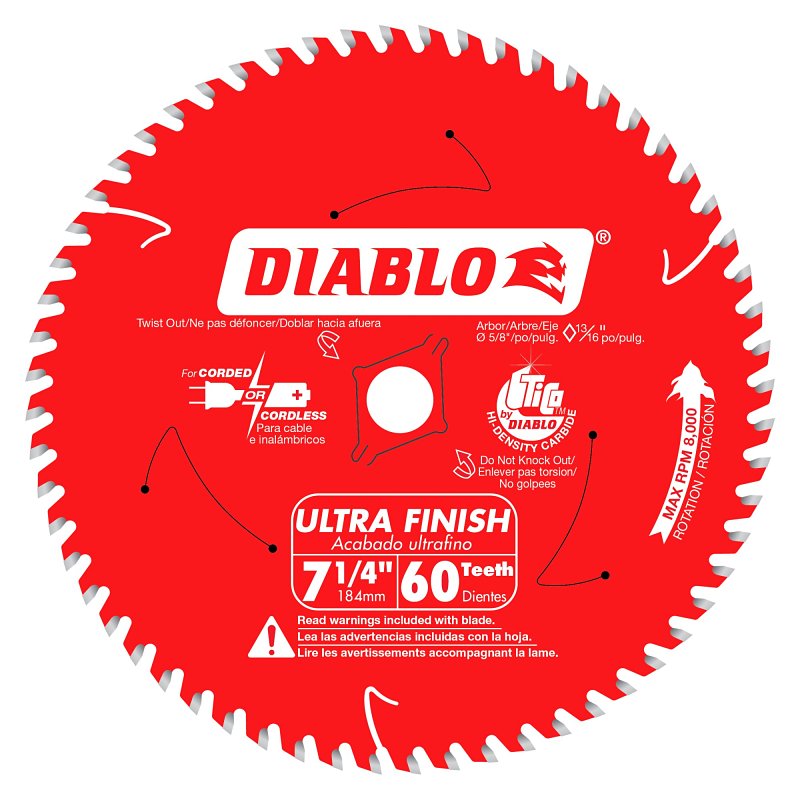 SAW BLADE ULT FNSH 60T 7-1/4IN